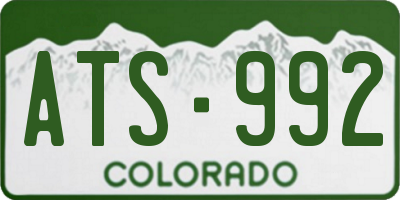 CO license plate ATS992