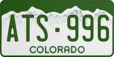 CO license plate ATS996