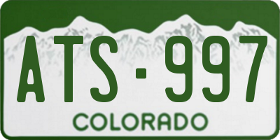 CO license plate ATS997