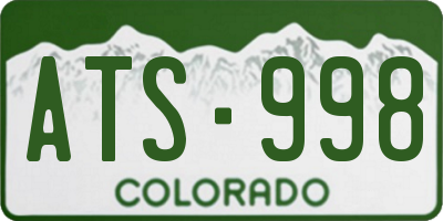 CO license plate ATS998