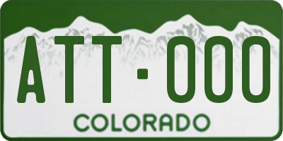 CO license plate ATT000