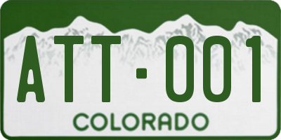CO license plate ATT001