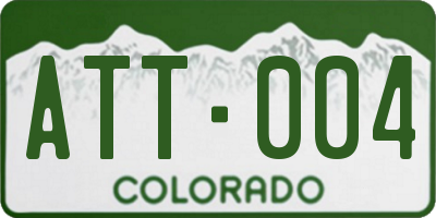 CO license plate ATT004