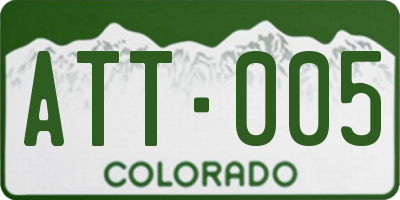 CO license plate ATT005