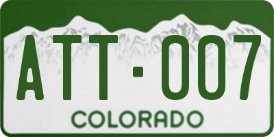 CO license plate ATT007