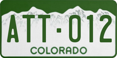 CO license plate ATT012