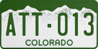 CO license plate ATT013