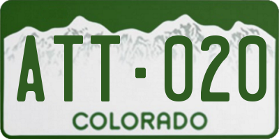 CO license plate ATT020