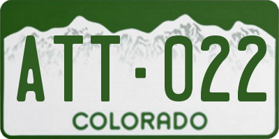 CO license plate ATT022