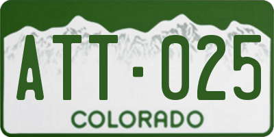 CO license plate ATT025