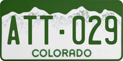 CO license plate ATT029