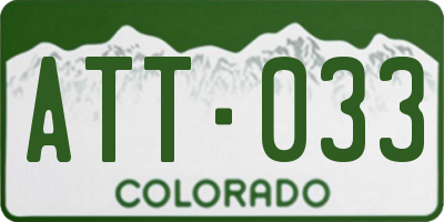 CO license plate ATT033