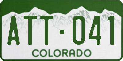 CO license plate ATT041