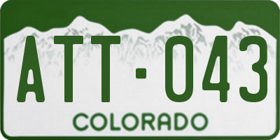 CO license plate ATT043
