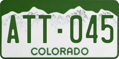 CO license plate ATT045