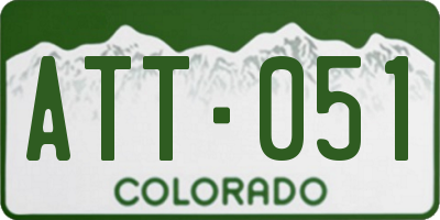 CO license plate ATT051