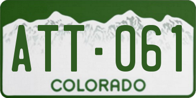 CO license plate ATT061