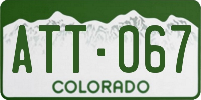 CO license plate ATT067