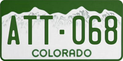 CO license plate ATT068