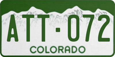 CO license plate ATT072