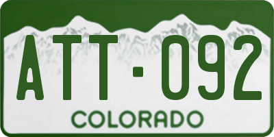CO license plate ATT092