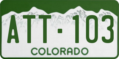 CO license plate ATT103