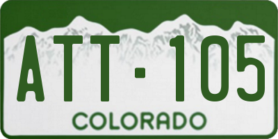 CO license plate ATT105
