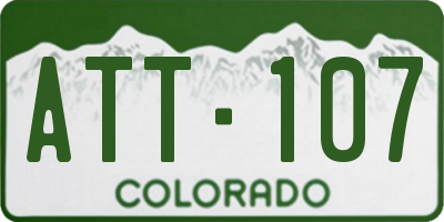 CO license plate ATT107