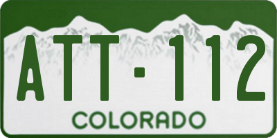 CO license plate ATT112