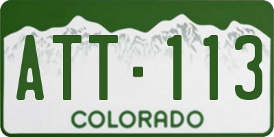 CO license plate ATT113