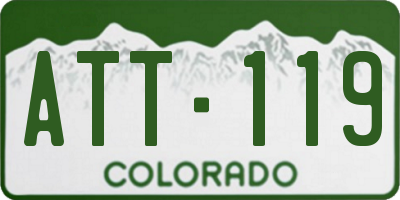 CO license plate ATT119