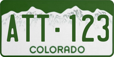 CO license plate ATT123