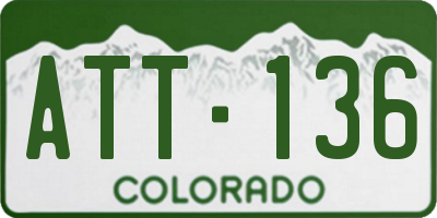 CO license plate ATT136