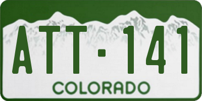 CO license plate ATT141