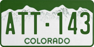 CO license plate ATT143