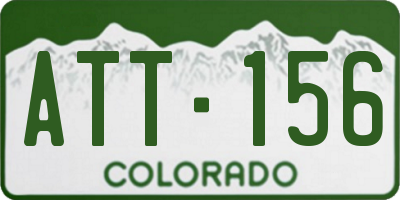 CO license plate ATT156