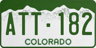 CO license plate ATT182