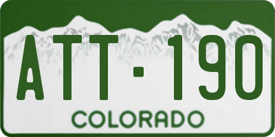 CO license plate ATT190