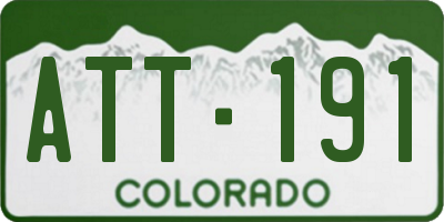 CO license plate ATT191