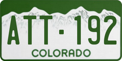 CO license plate ATT192