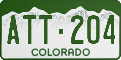 CO license plate ATT204