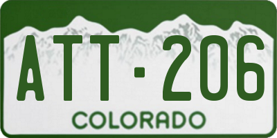 CO license plate ATT206