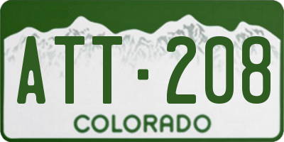 CO license plate ATT208