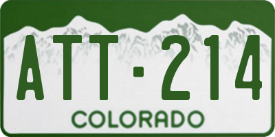 CO license plate ATT214