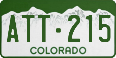 CO license plate ATT215