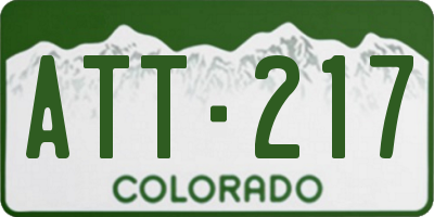 CO license plate ATT217