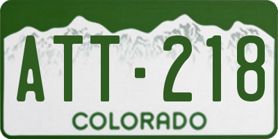 CO license plate ATT218