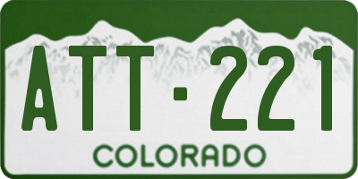 CO license plate ATT221