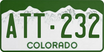 CO license plate ATT232