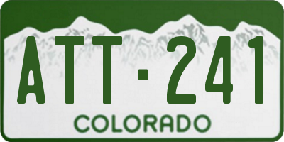 CO license plate ATT241